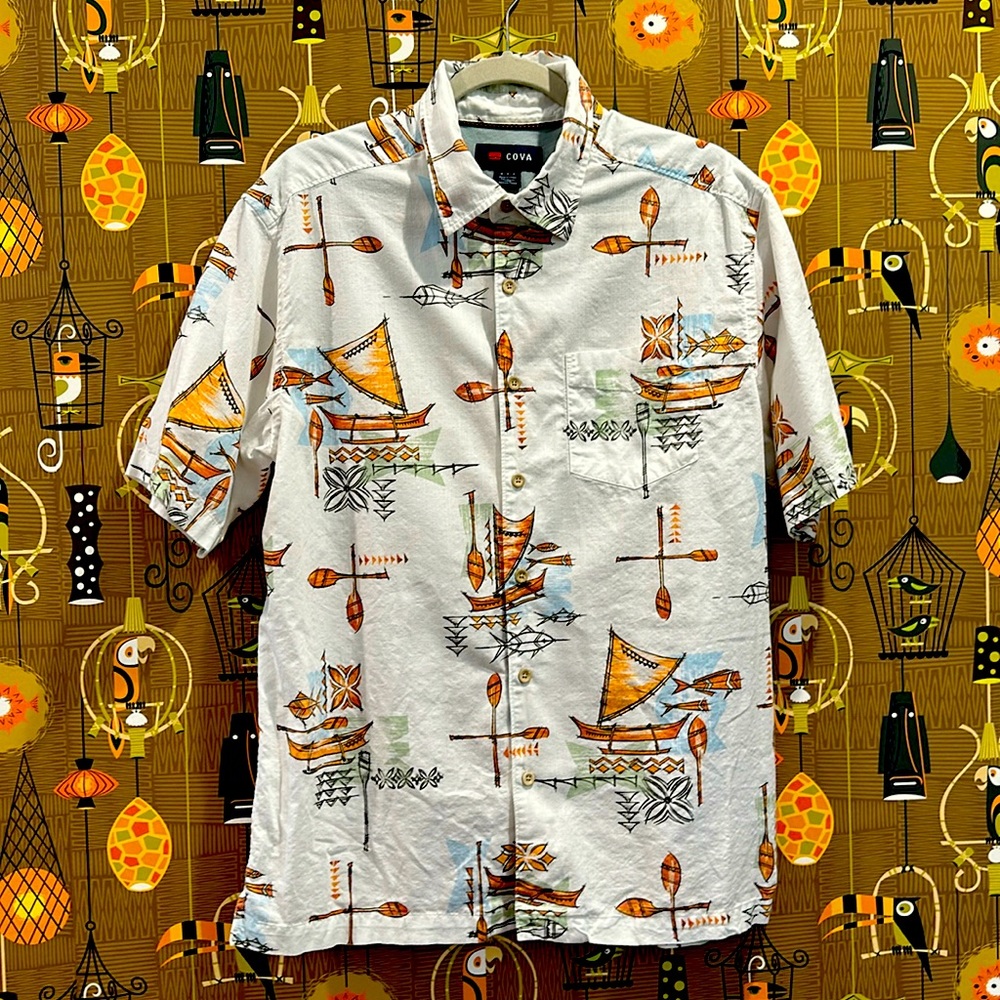 Cova Hawaiian Tiki Oasis Outrigger Shirt